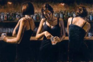 Study for 3 Girls in Bar II painting