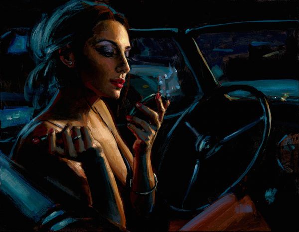 Darya in Car with Lipstick - Horizontal