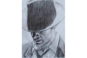 Man with hat - Pencil sketch