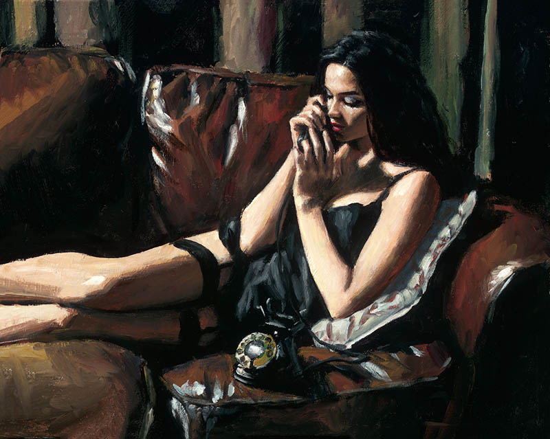 Buy a U.S. limited edition giclée of Eugie on the Couch I painting by Fabia...