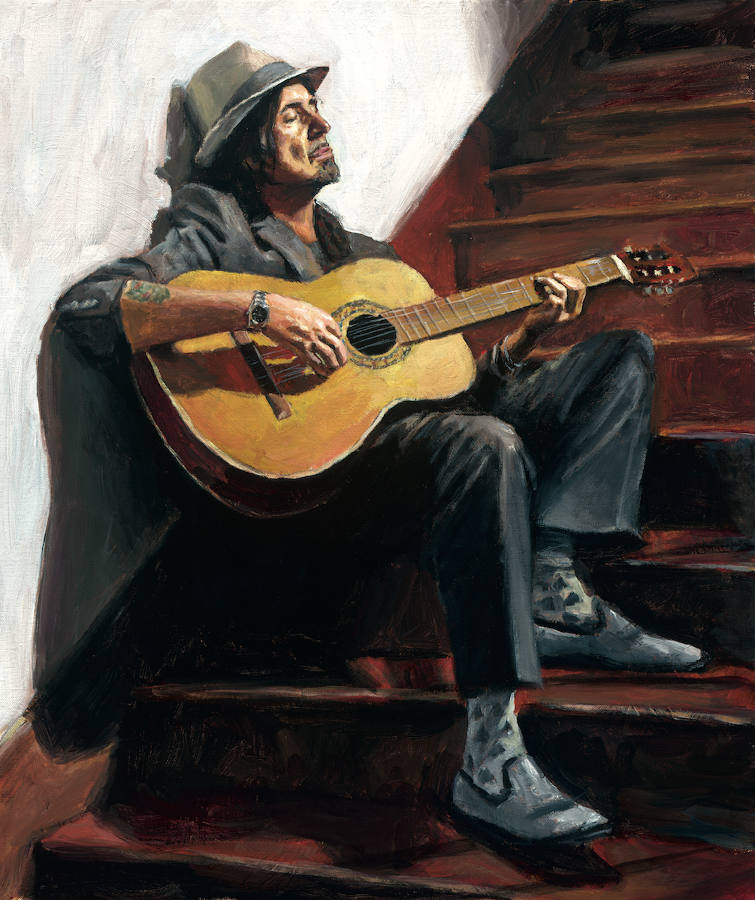 Guitar Player II painting | Fabian Perez Art