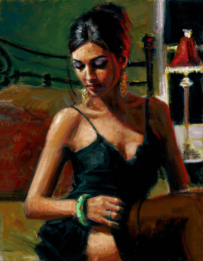 Buy a U.S. limited edition giclée of Tess on Bed painting by Fabian Perez. 