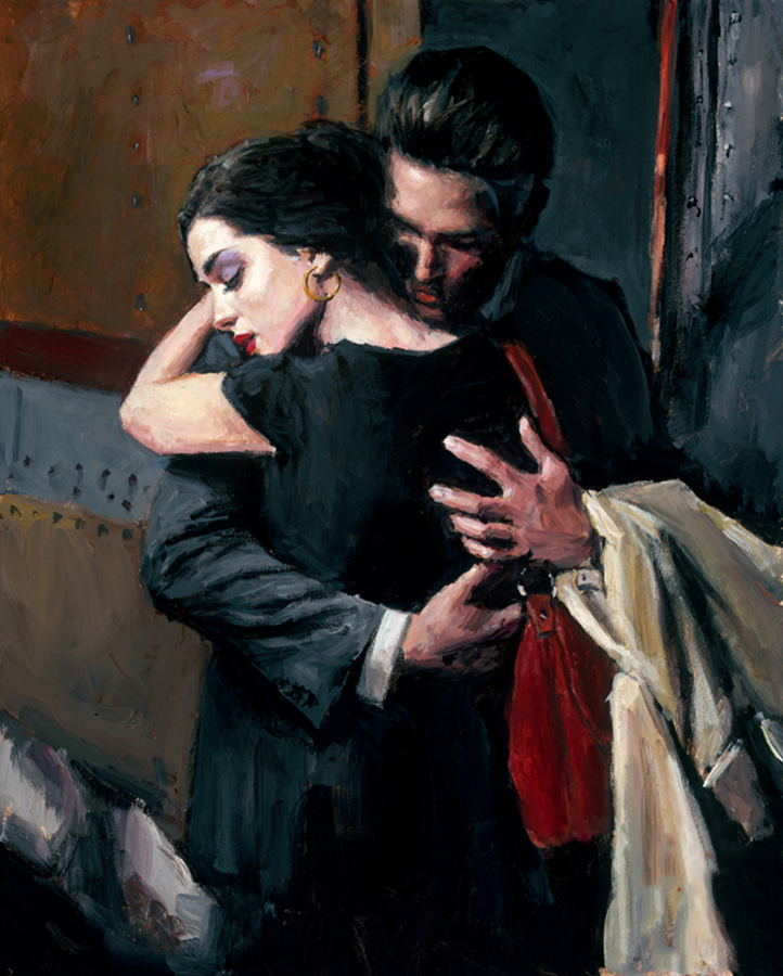 Buy a U.S. limited edition giclée of The Embrace at Train Station painting ...