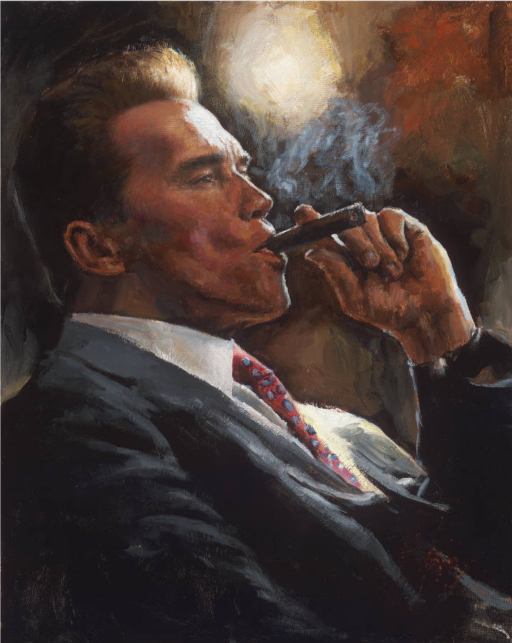Arnold Schwarzenegger acrylic portrait