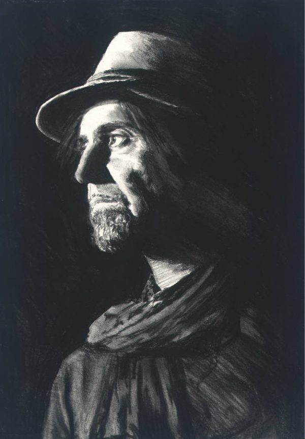 Phil Campbell charcoal I portrait