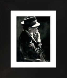 SMOKING UNDER THE LIGHT II INK FRAME