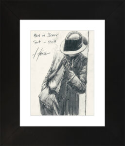 man in back suit sketch