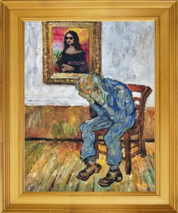 Tears of Van Gogh Painting with Gold Frame